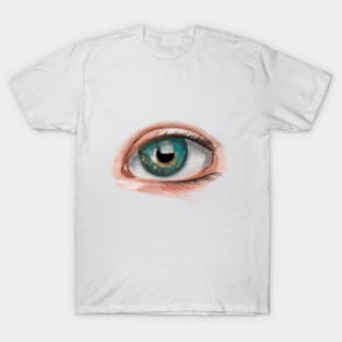 Realistic Art - Blue Eye - Vintage T-Shirt